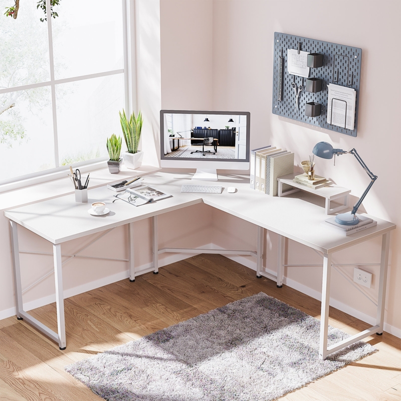 Patricha L-Shaped Metal Base Computer Desk