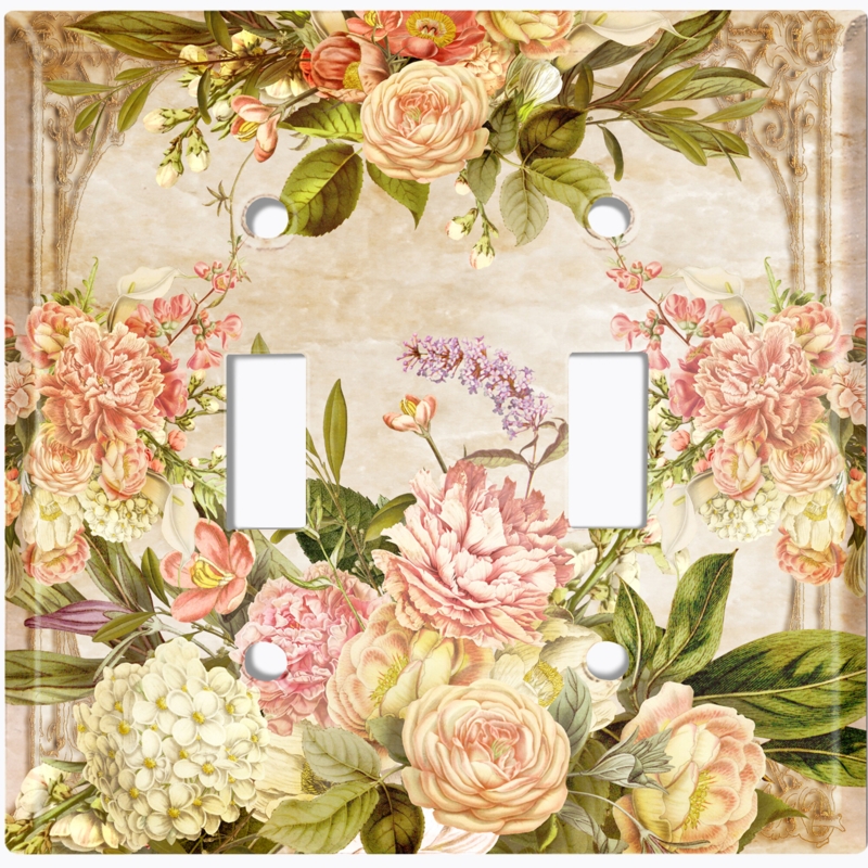 Patterned 2 - Gang Toggle Light Switch Standard Wall Plate