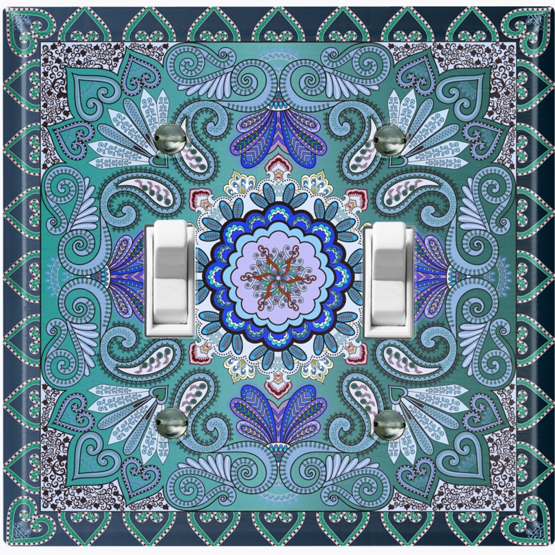 Patterned 2 - Gang Toggle Light Switch Standard Wall Plate