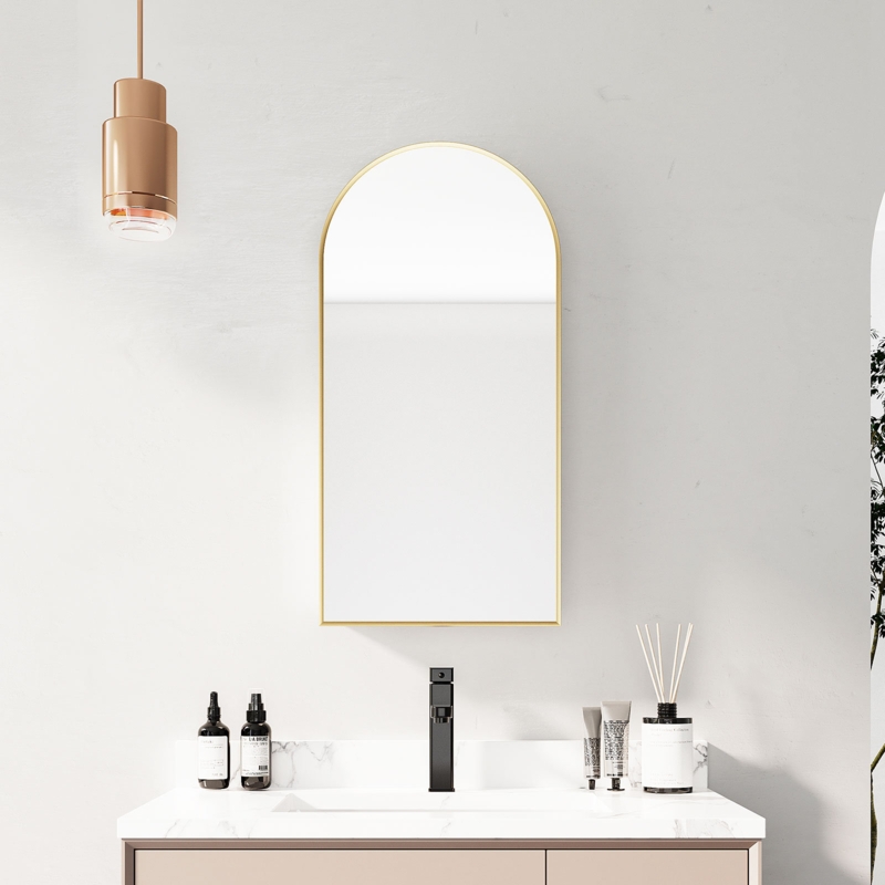 Peteris 15.4'' W 23.6'' H Frameless Medicine Cabinet with Mirror and 4 Fixed Shelves