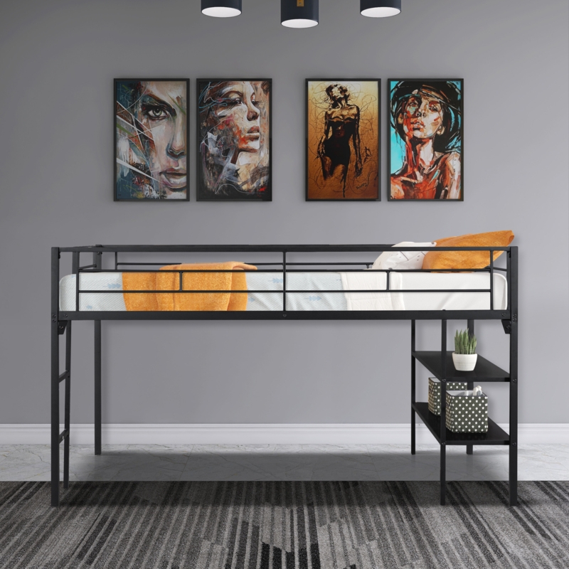 Pettingill Twin Loft Bed with Shelves by Isabelle & Max