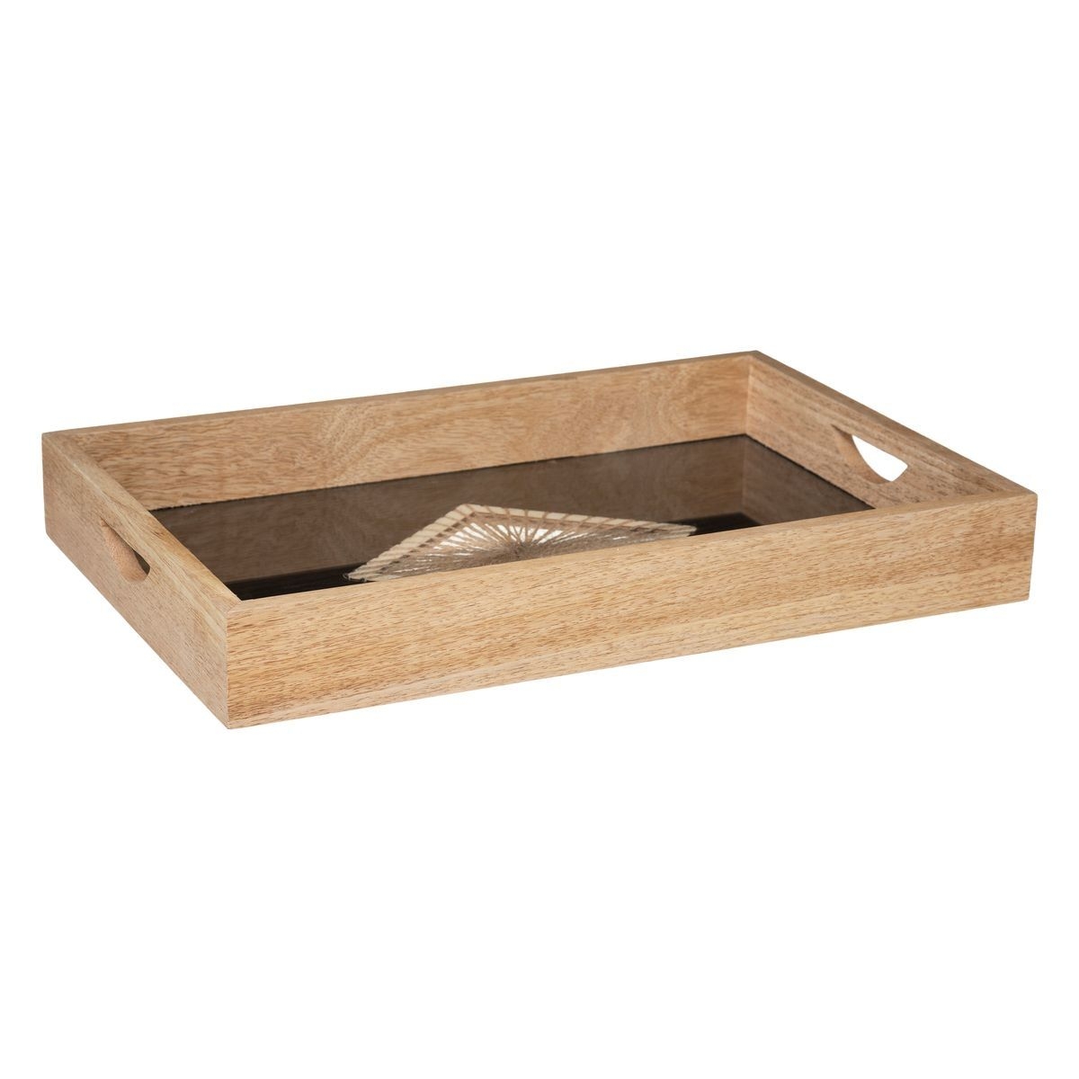 Plateau Tropical En Bois Marron