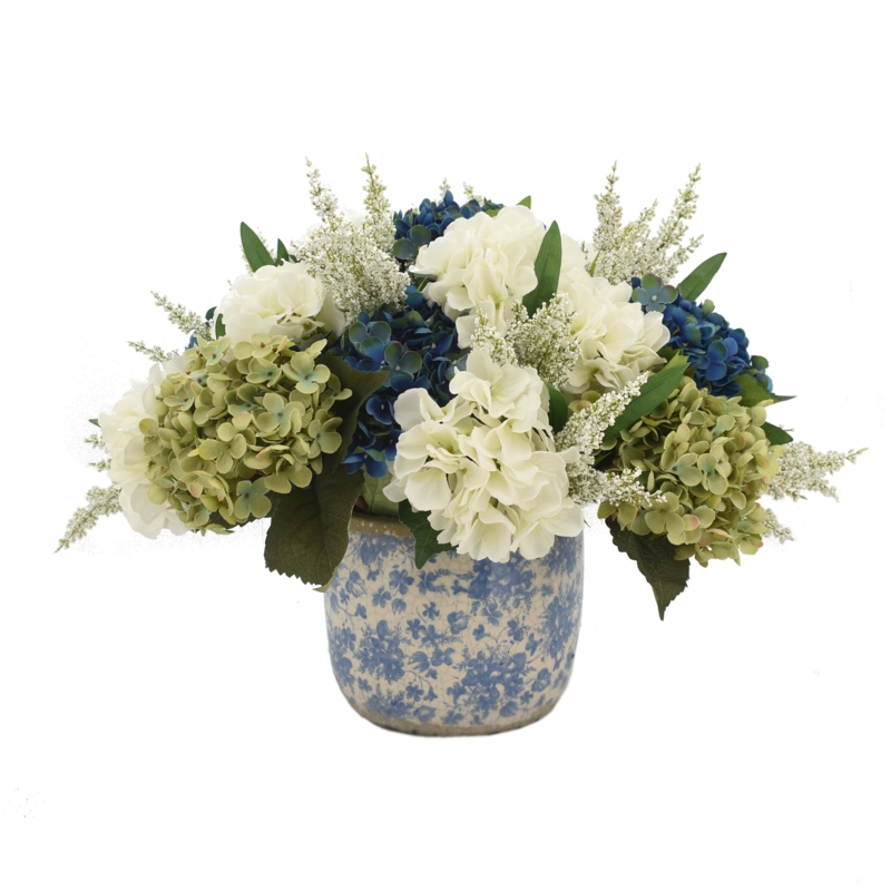 Polysilk Mixed Assortment Arrangement in Vase
