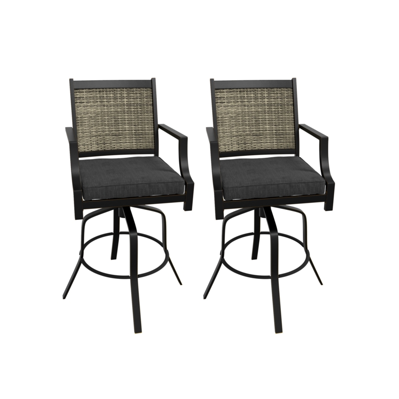 Powder Coated Aluminum Outdoor Stool with Cushion
