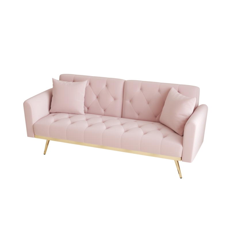 Reeyan Twin 68.3'' Velvet Tufted Convertible Sofa