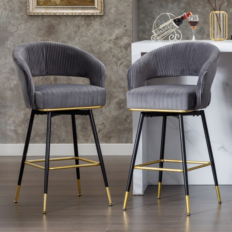 Roellig Swivel 29.9'' Bar Stool (Set of 2)