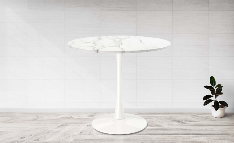 Rose 36" Wood Top Dining Table, Marble laminated