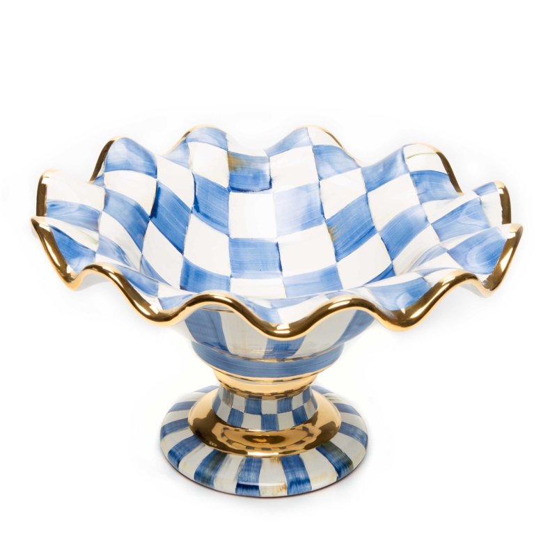Royal Check Ceramic Compote