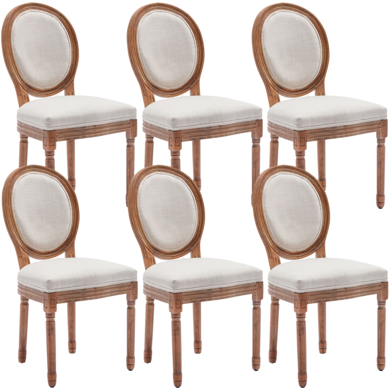 Saragossa Linen Side Chair in Beige