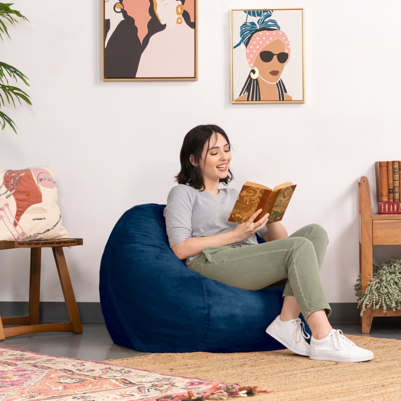 Saxx 3 Foot Round Bean Bag w/ Removable Cover