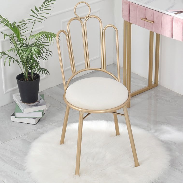 Scandinavian Style Upholstered Armless Dining Chairs Open Back Dining Side Chairs - Grey / 4 Piece Set