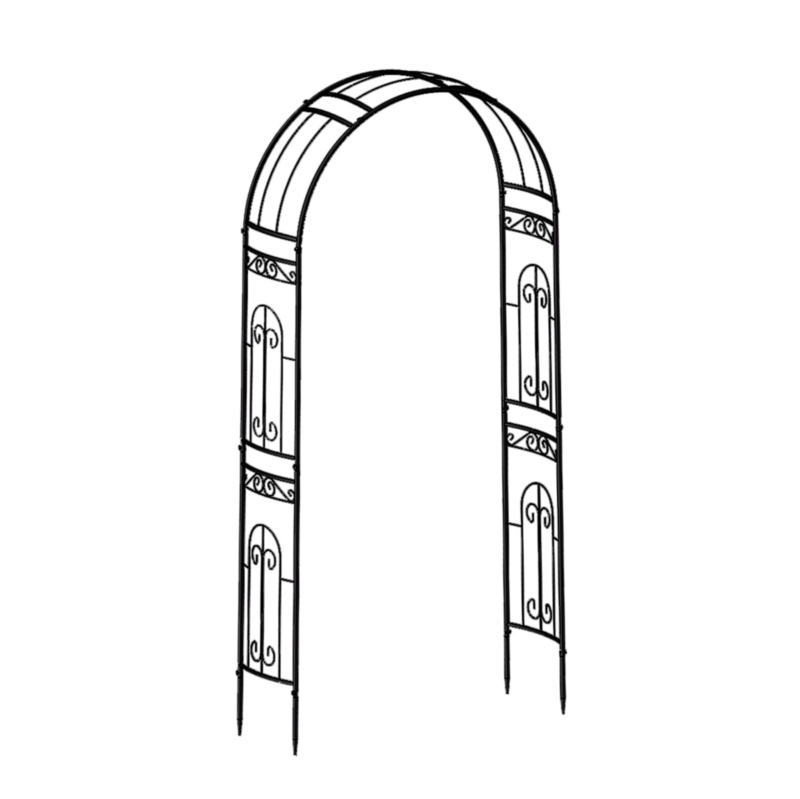 Scendor 87" H X 45" W Iron Arbor, Rose Garden Arch Trellis for Outdoor Garden Arbor Climbing Plants