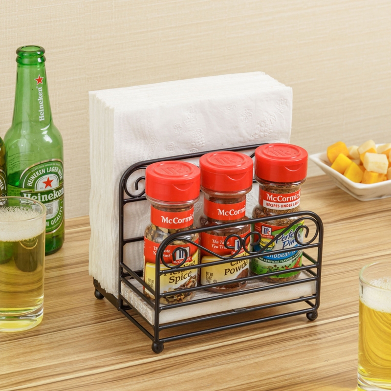 Scrollwork Metal Standing Napkin Holder