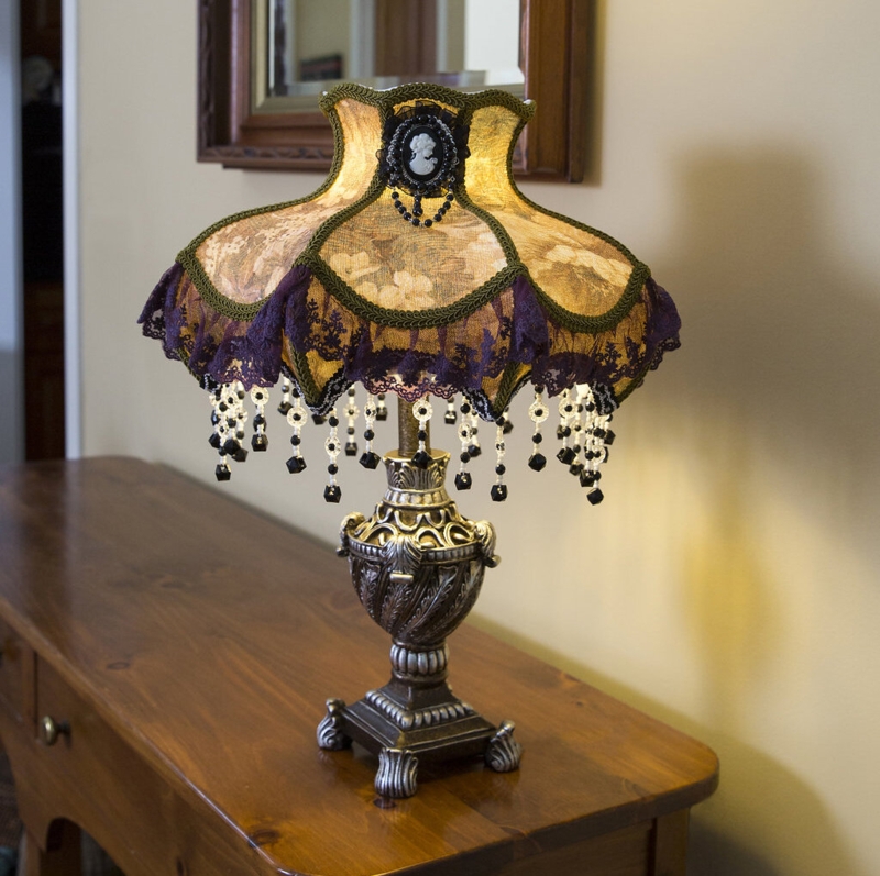 Serop 21.5" Victorian Beaded Fabric Table Lamp