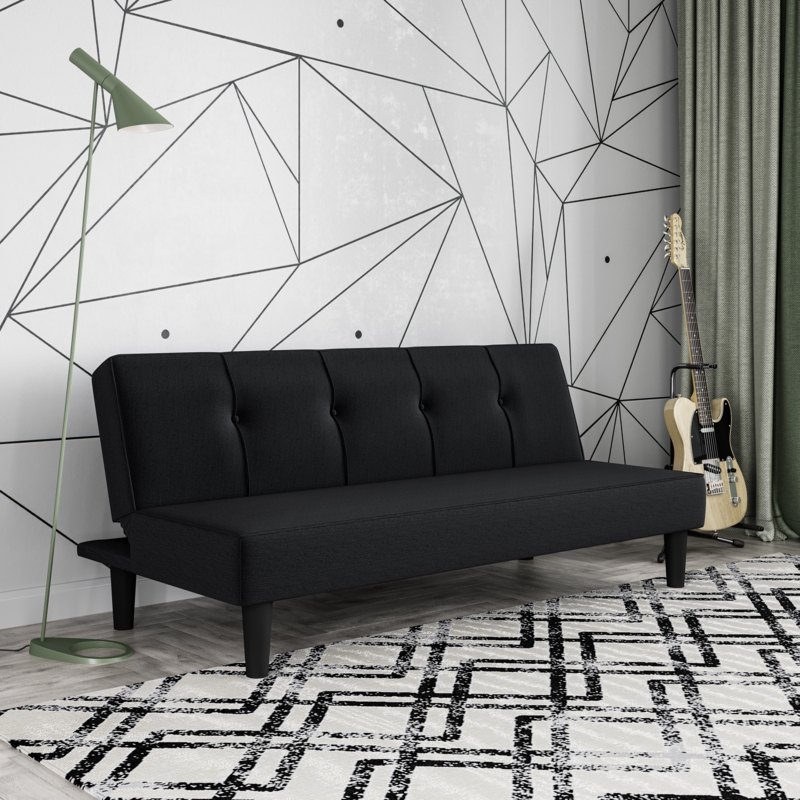 Serta Leonard 66.1" Tufted Convertible Futon Sofa