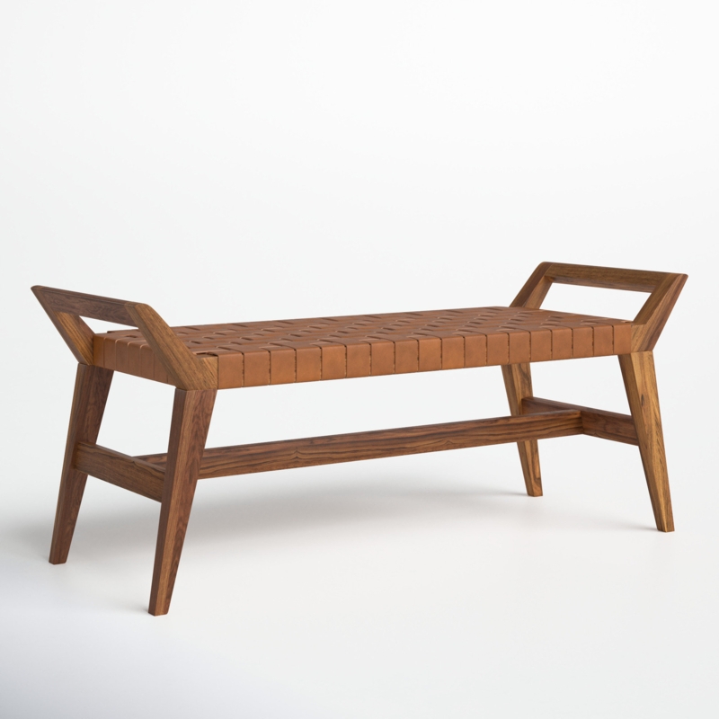 Sheila Genuine Leather Upholstered Bench