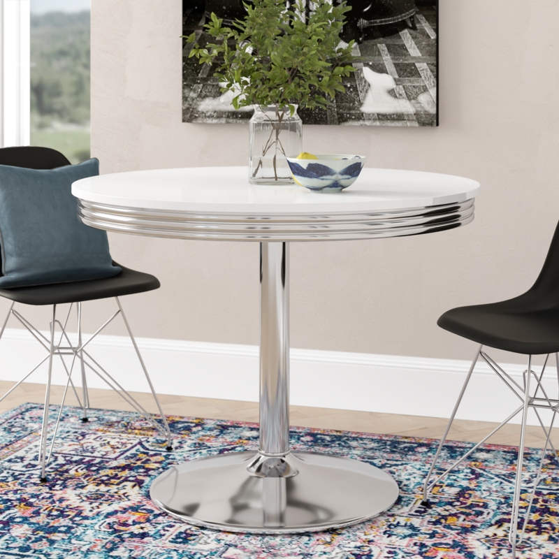 Sherly Round Metal Base Dining Table
