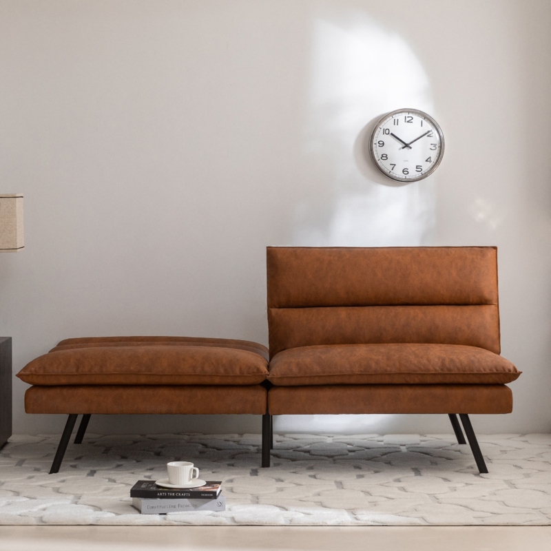 Sigfrido Twin 71" Faux Leather Futon Sofa