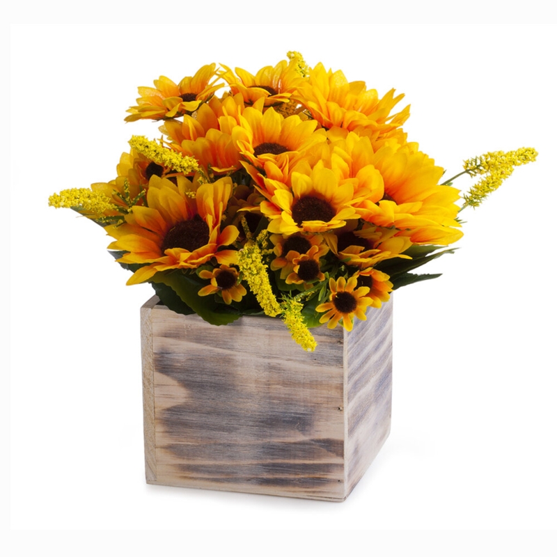 Silk Sunflower Arrangement in Planter
