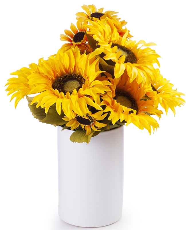 Silk Sunflower Arrangement in Vase