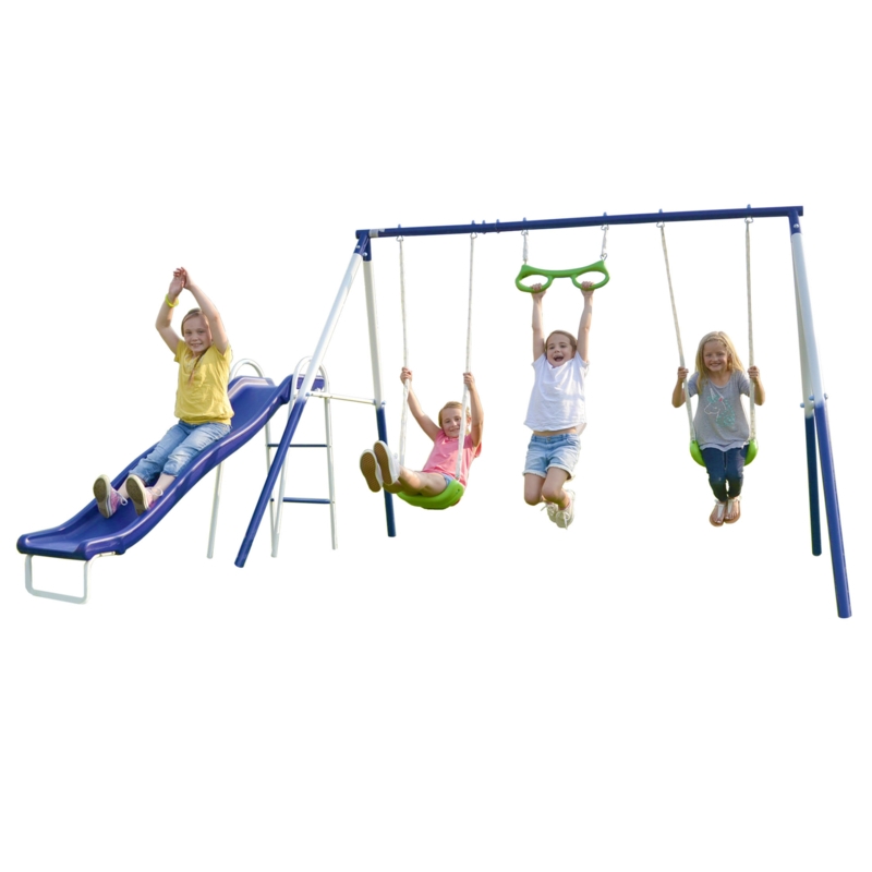 Sportspower Sierra Vista Metal Swing Set with Lifetime Warranty on 5' Double Wall Slide