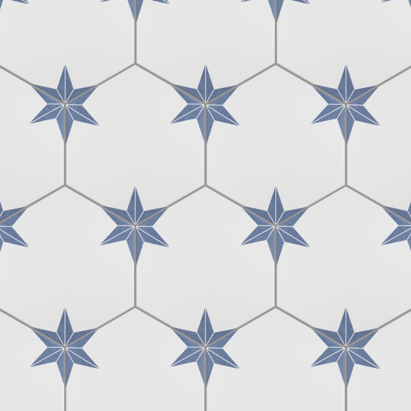 Stella Hex 9" x 10" Porcelain Pattern Wall & Floor Tile