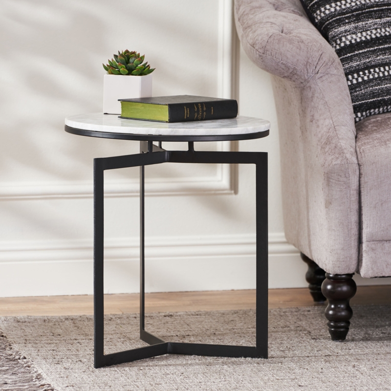 Stone Top End Table