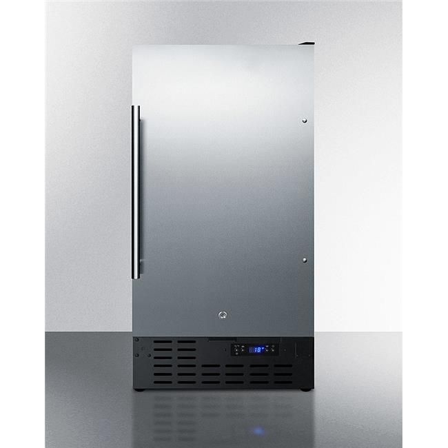 Summit Appliance BIM18SSADA 18 x 31.38 in. ADA Compliant Drain-Free Icemaker, Black - 8 lbs