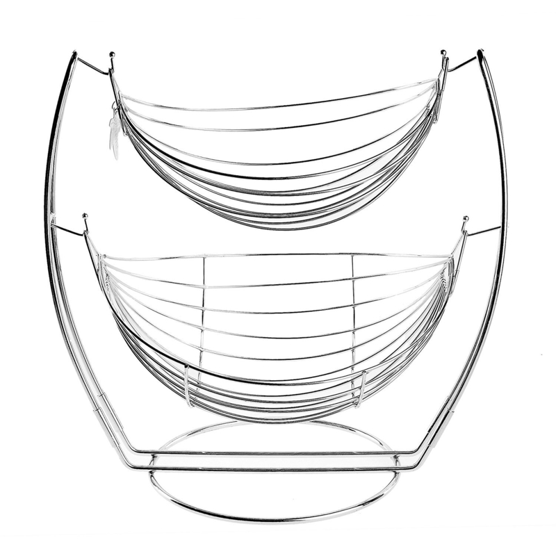 Swenja 2 Tier Metal Tabletop Fruit Bowl