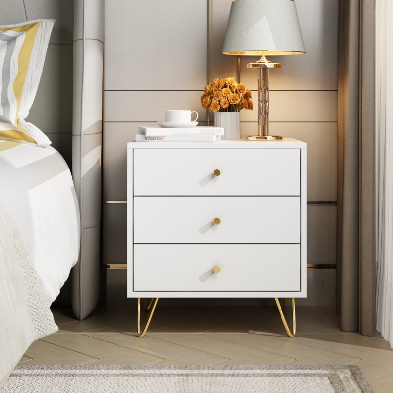 Swensen Manufactured Wood + Metal Nightstand