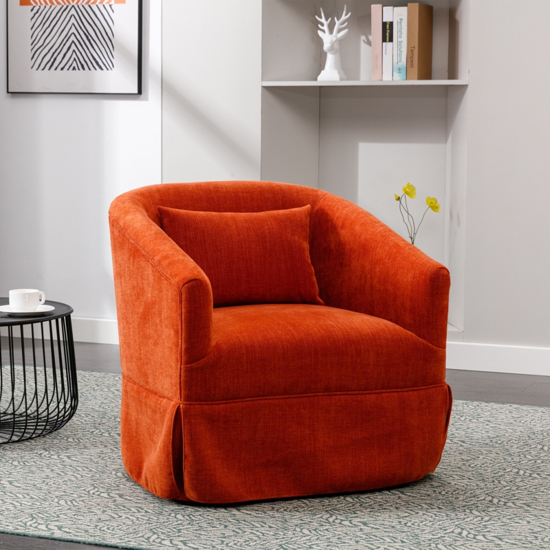 Swivel Accent Arm Chair With Plump Pillow Upholstered Comfy 360 Degree Swivel  Sofa Chair