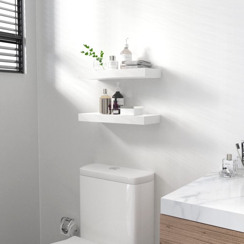 Sydney 16" W x 6" D Floating Shelves Set with Invisible Wall Mount Brackets