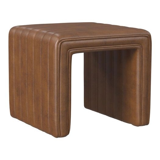 Sydney Square Channel Tufted U Shaped Upholstered Ottoman by World Market