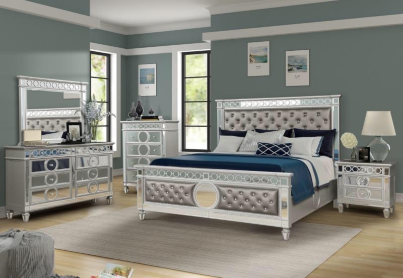 Symphony 5 Piece Bedroom Set, Silver