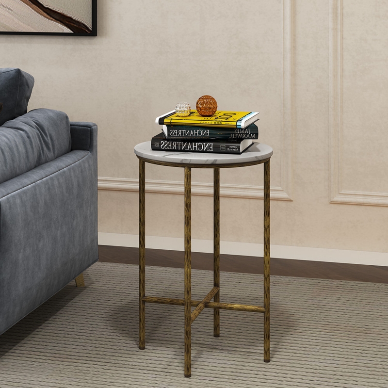 Terza Stone Top End Table