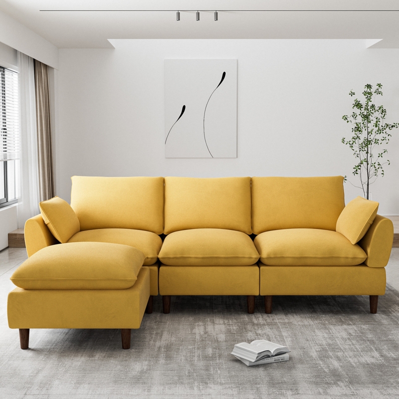 Tetiana L-shape Upholstered Cloud Modular Sofa
