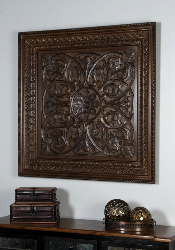 Traditional Plants & Flowers Wall Decor on Solid Wood