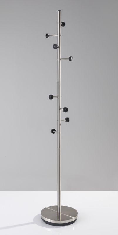 Traub Stainless Steel Freestanding 8 - Hook Coat Rack