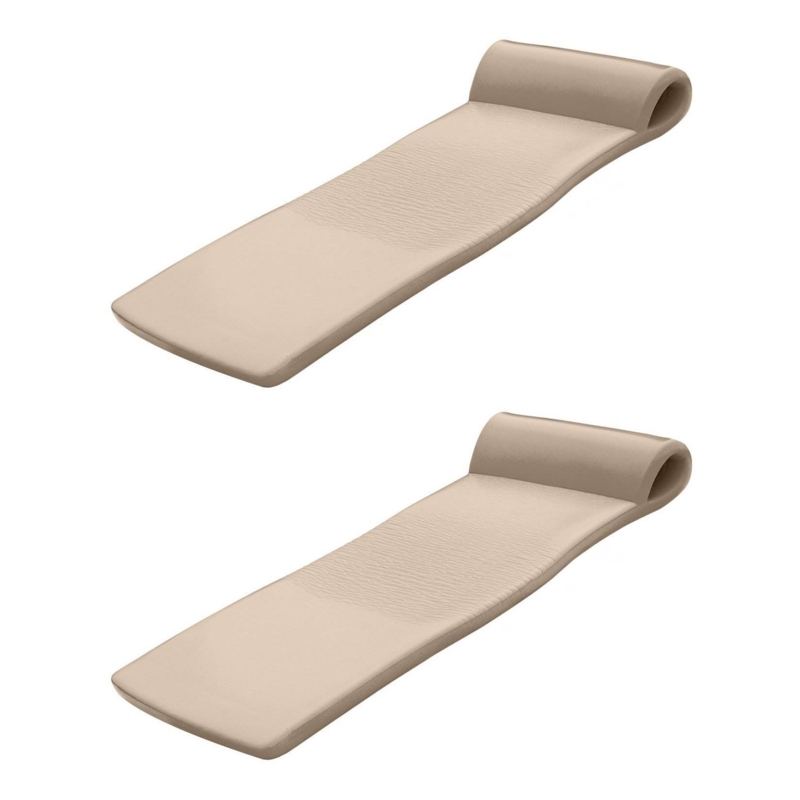 TRC Recreation Sunsation 70-Inch Foam Raft Lounger Pool Float, Bronze (2 Pack) (Set of 2)