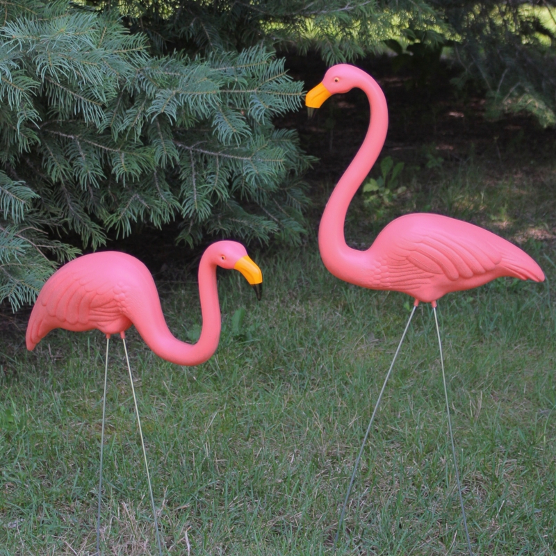 Tropical Pink Flamingo Outdoor Lawn Stakes 33"