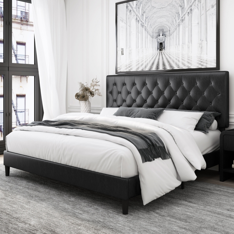 Trotwood Upholstered Bed with Adjustable Headboard