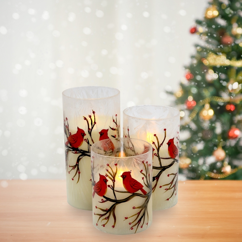 Unscented Flameless Candle with Glass Holder