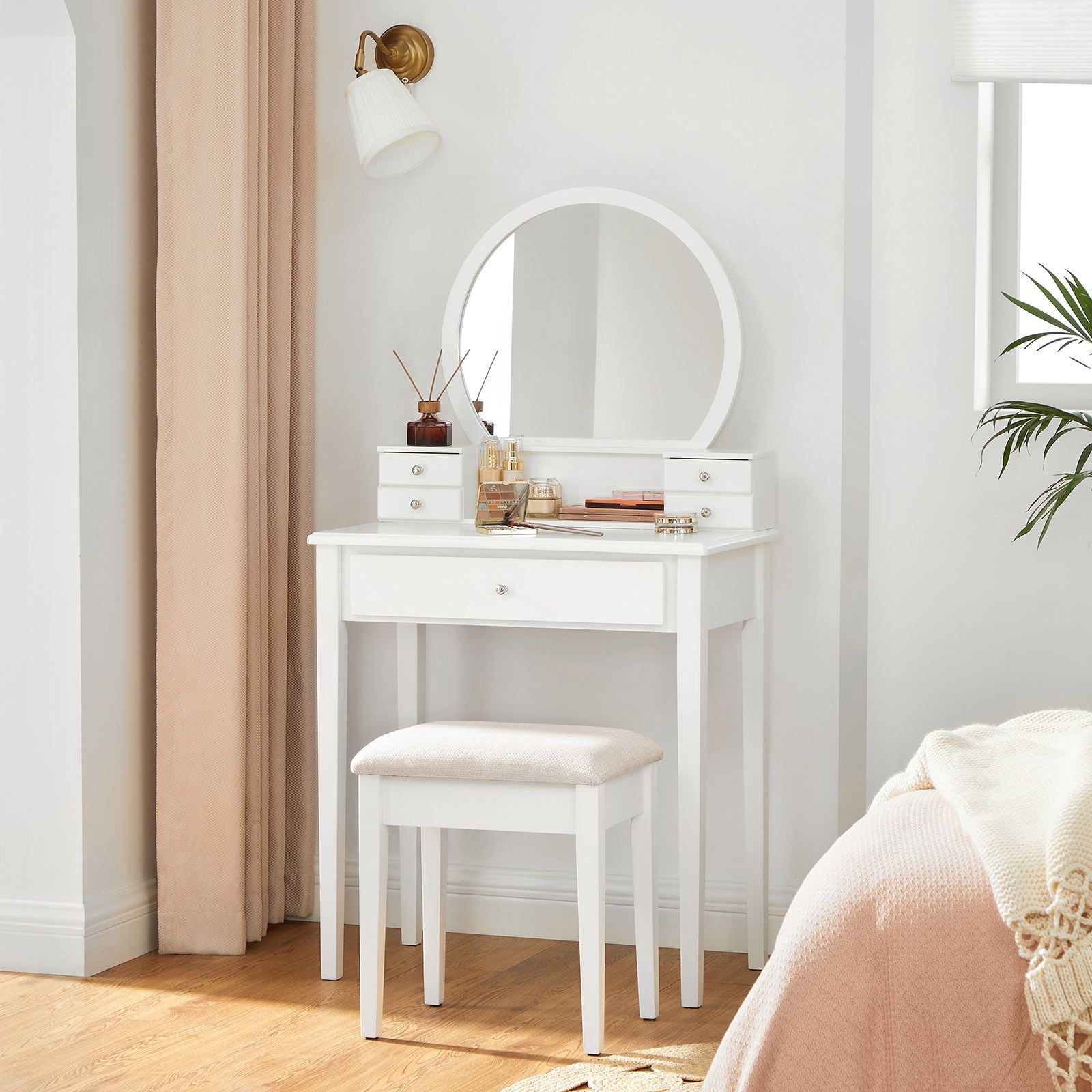 Vanity Set Makeup Dressing Table White