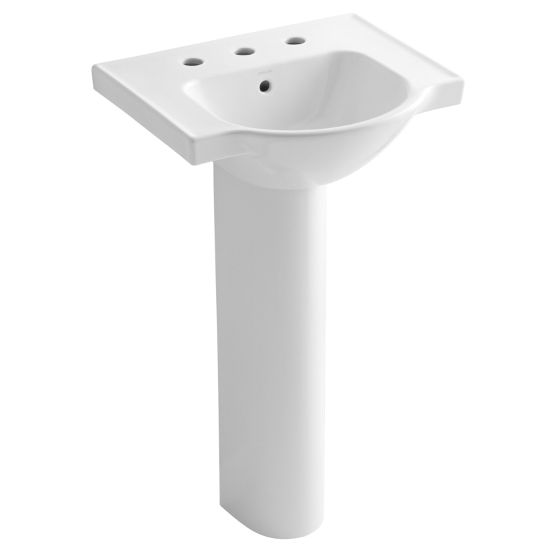 Veer Ceramic Pedestal Bathroom Sink with Overflow