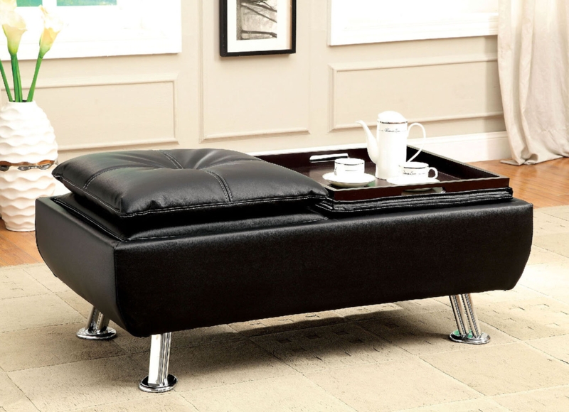 Vexi Faux Leather Storage Ottoman