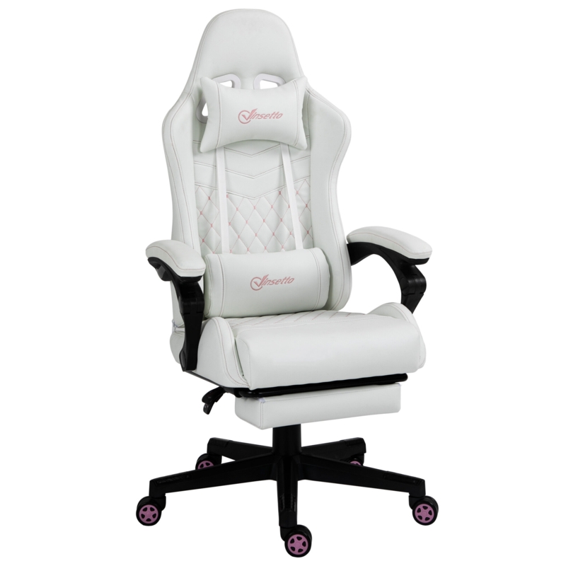 Vinsetto Adjustable Reclining Ergonomic Swiveling PC & Racing Game Chair with Footrest