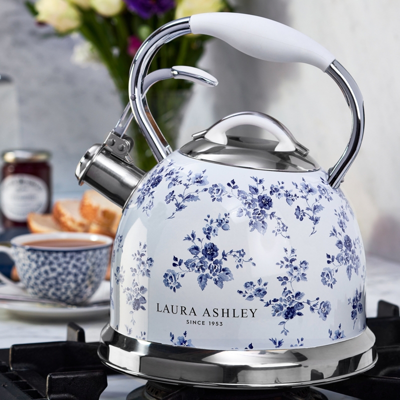 VQ Laura Ashley 10 Cup Stainless Steel Stovetop Tea Kettle
