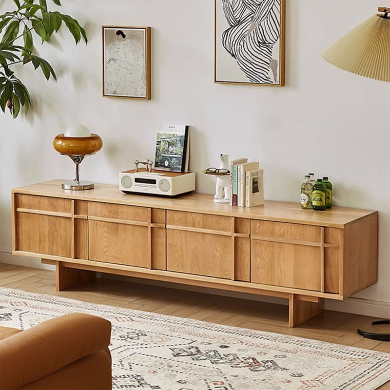 Wabi-sabi TV Cabinet Home Living Room Side Cabinet 86.6'' Media Console