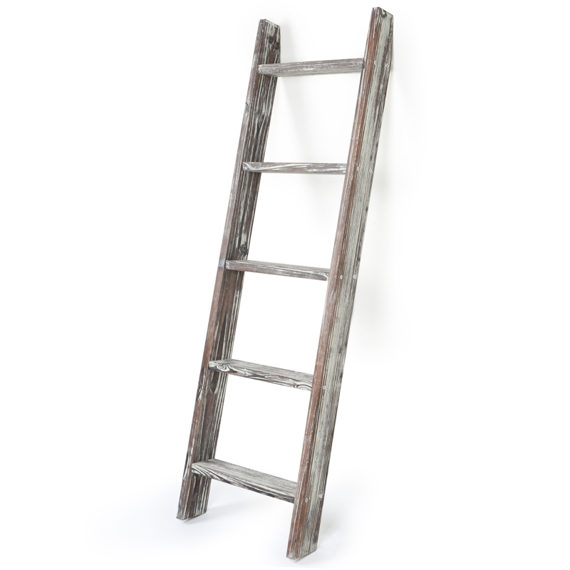 Wall-Leaning Wood 4.5 ft Towel Stand Rack