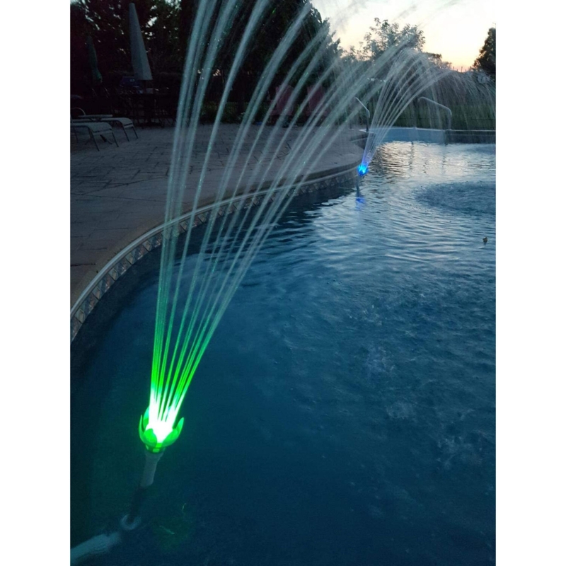 Weather Resistant Pond/Pool Fountain with Light (Set of 2)